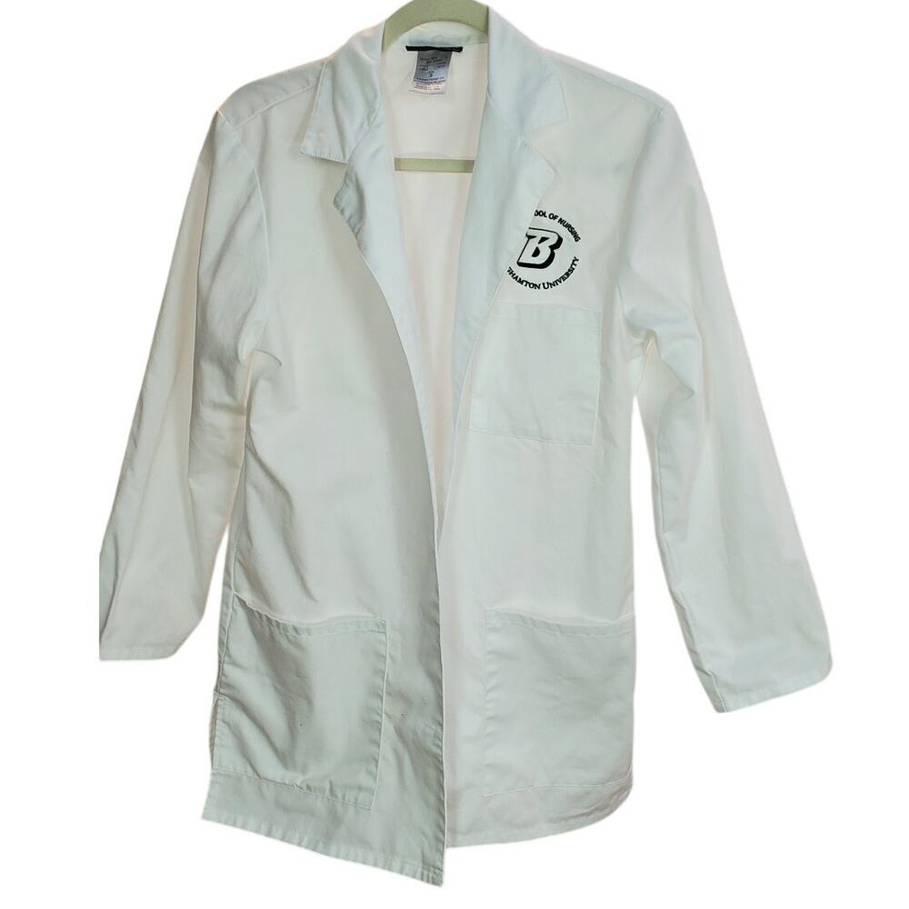 Cherokee White Lab Coat Binghamton University Nursing Embroidered Size S